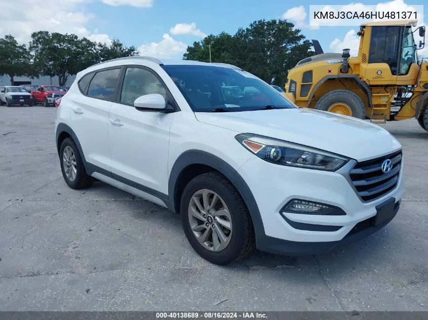 2017 Hyundai Tucson Se VIN: KM8J3CA46HU481371 Lot: 40138689