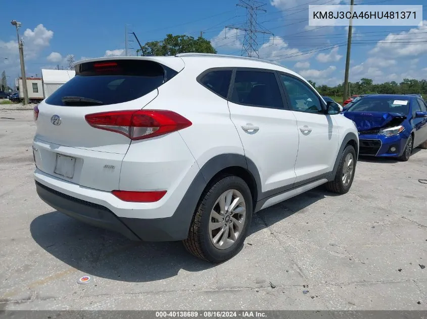 2017 Hyundai Tucson Se VIN: KM8J3CA46HU481371 Lot: 40138689