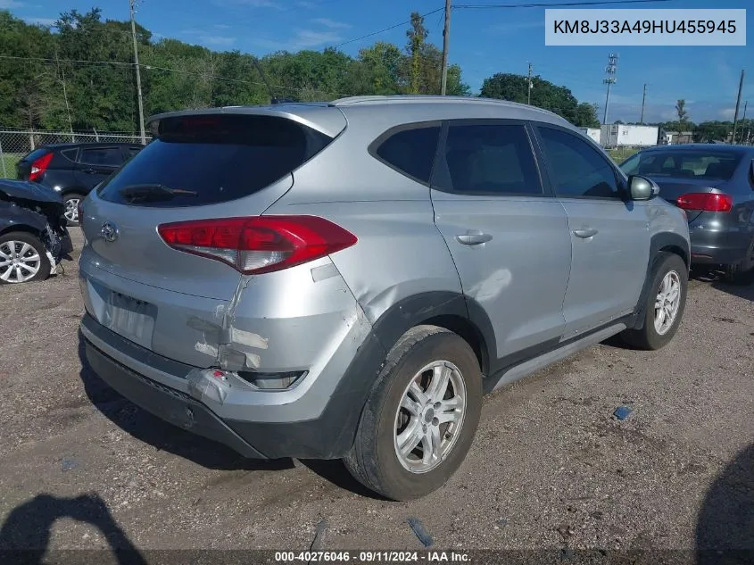 2017 Hyundai Tucson Se VIN: KM8J33A49HU455945 Lot: 40276046