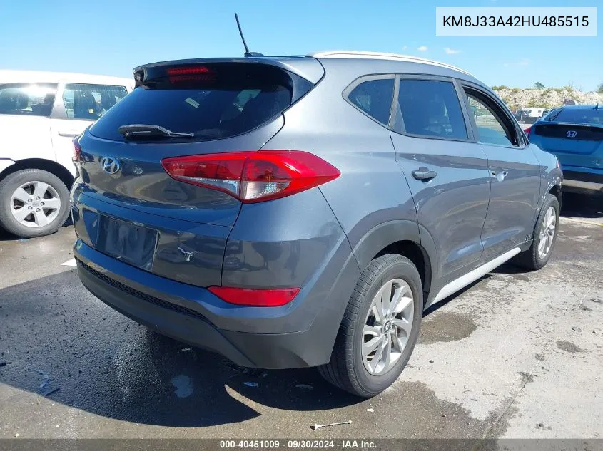 2017 Hyundai Tucson Se VIN: KM8J33A42HU485515 Lot: 40451009