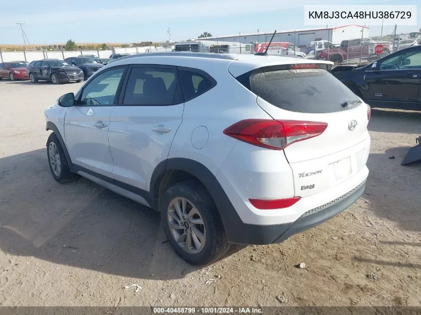 2017 Hyundai Tucson Se VIN: KM8J3CA48HU386729 Lot: 40458799