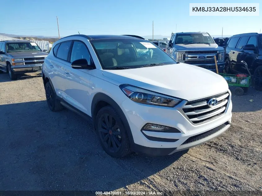 2017 Hyundai Tucson Night VIN: KM8J33A28HU534635 Lot: 40470051