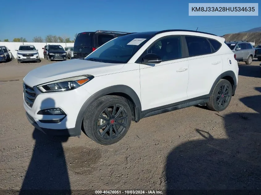 2017 Hyundai Tucson Night VIN: KM8J33A28HU534635 Lot: 40470051