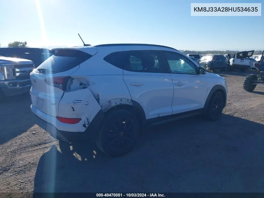 2017 Hyundai Tucson Night VIN: KM8J33A28HU534635 Lot: 40470051