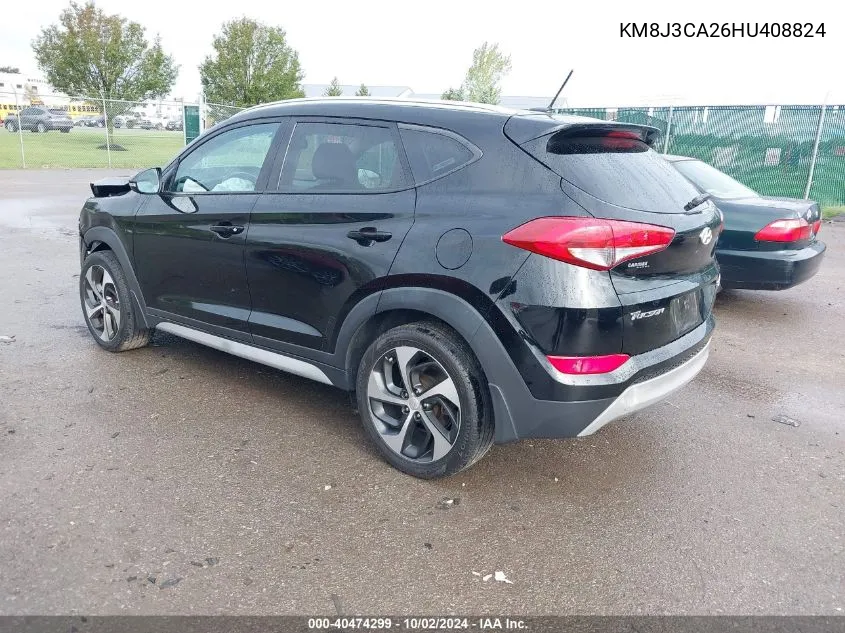 2017 Hyundai Tucson Sport VIN: KM8J3CA26HU408824 Lot: 40474299