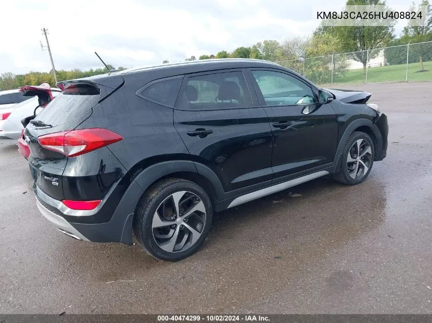 2017 Hyundai Tucson Sport VIN: KM8J3CA26HU408824 Lot: 40474299