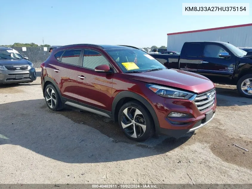 2017 Hyundai Tucson Limited VIN: KM8J33A27HU375154 Lot: 40482611