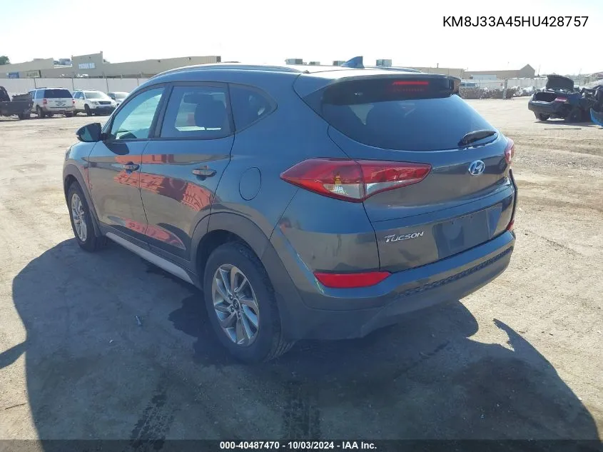 2017 Hyundai Tucson Se Plus VIN: KM8J33A45HU428757 Lot: 40487470