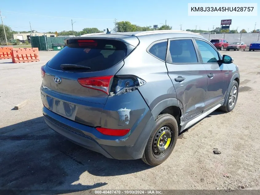 2017 Hyundai Tucson Se Plus VIN: KM8J33A45HU428757 Lot: 40487470