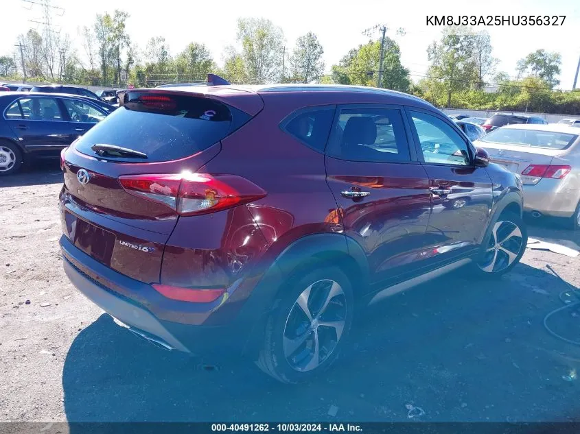 2017 Hyundai Tucson Limited VIN: KM8J33A25HU356327 Lot: 40491262