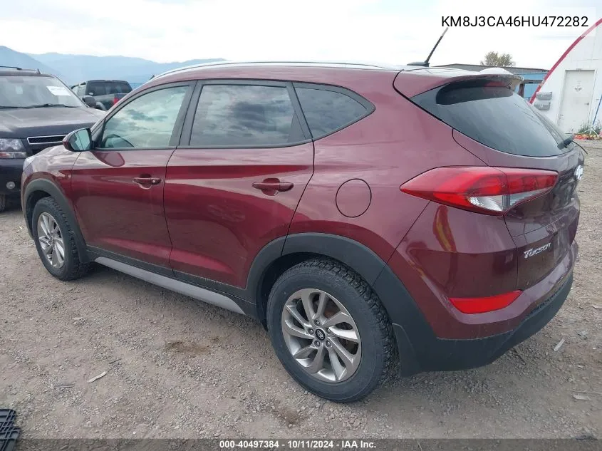 2017 Hyundai Tucson Se VIN: KM8J3CA46HU472282 Lot: 40497384