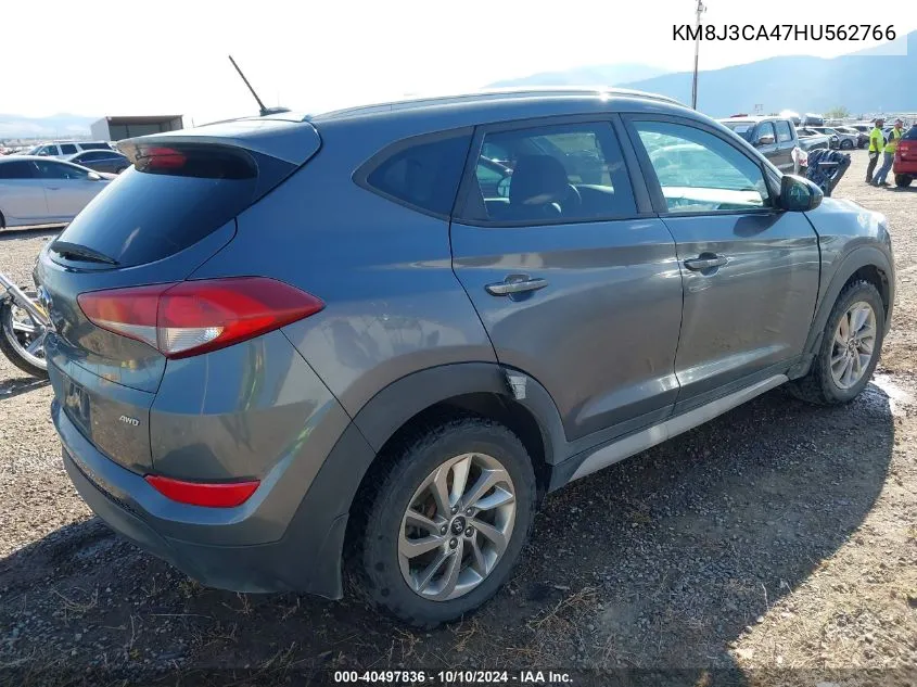 2017 Hyundai Tucson Se VIN: KM8J3CA47HU562766 Lot: 40497836