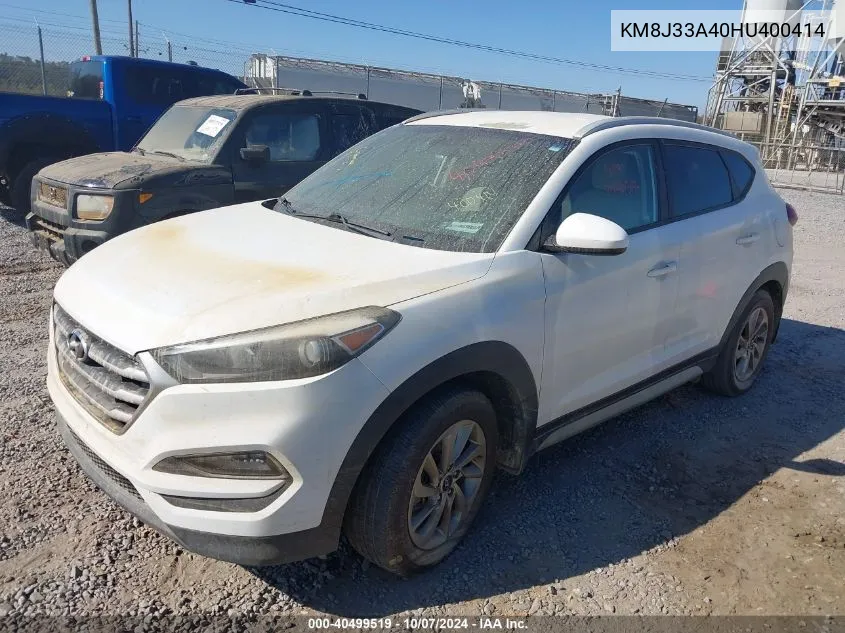 2017 Hyundai Tucson Se VIN: KM8J33A40HU400414 Lot: 40499519