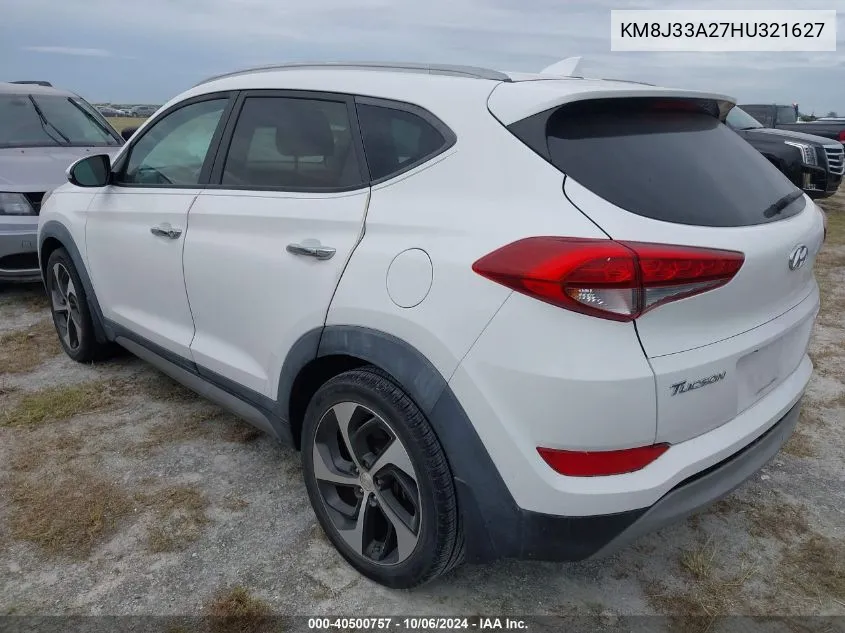 2017 Hyundai Tucson Limited/Sport And Eco/Se VIN: KM8J33A27HU321627 Lot: 40500757