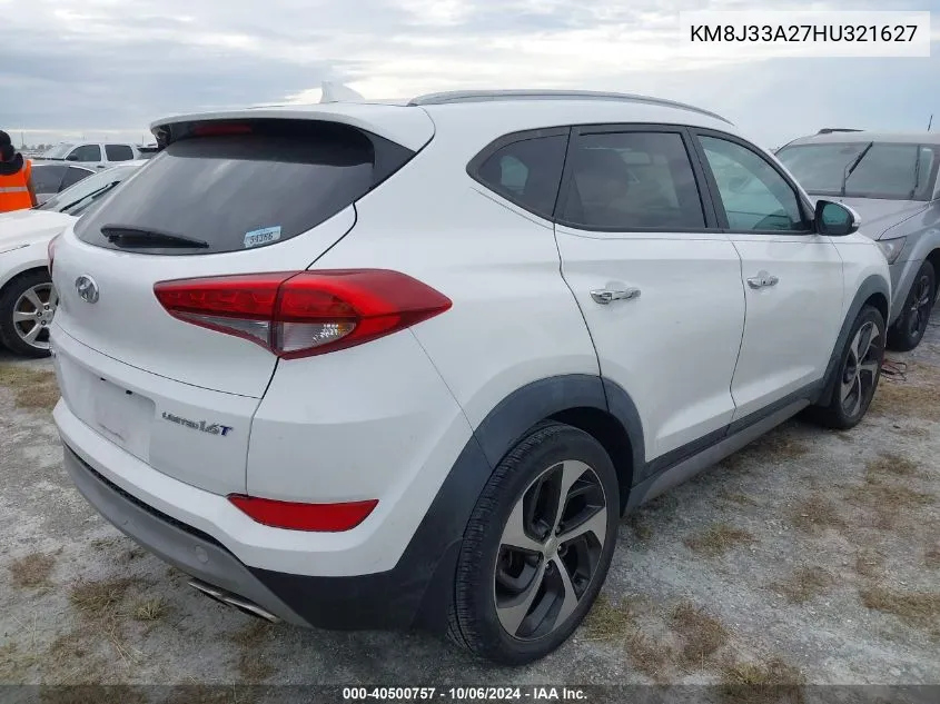 2017 Hyundai Tucson Limited/Sport And Eco/Se VIN: KM8J33A27HU321627 Lot: 40500757