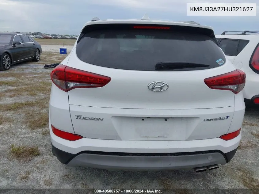 2017 Hyundai Tucson Limited/Sport And Eco/Se VIN: KM8J33A27HU321627 Lot: 40500757