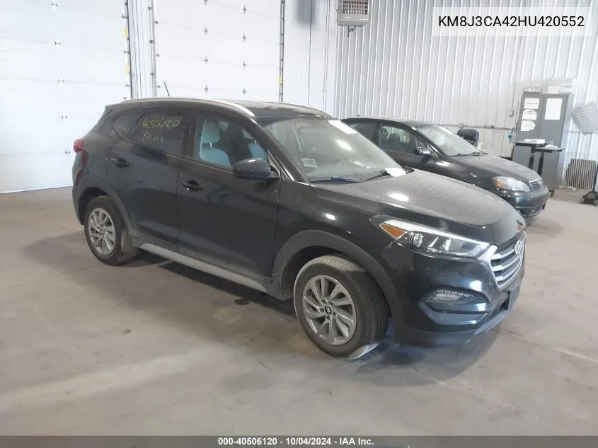 2017 Hyundai Tucson Se VIN: KM8J3CA42HU420552 Lot: 40506120