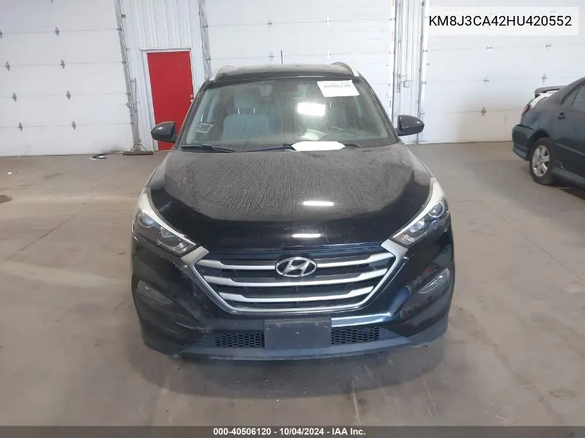 2017 Hyundai Tucson Se VIN: KM8J3CA42HU420552 Lot: 40506120