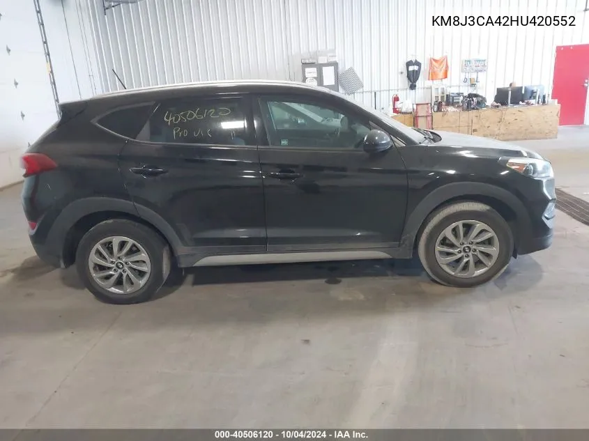 2017 Hyundai Tucson Se VIN: KM8J3CA42HU420552 Lot: 40506120