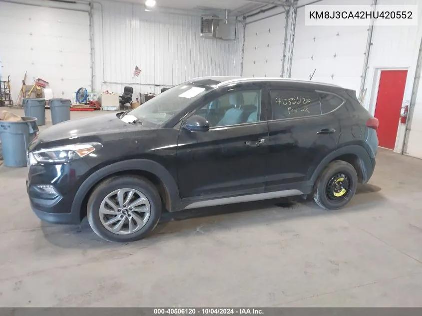 2017 Hyundai Tucson Se VIN: KM8J3CA42HU420552 Lot: 40506120