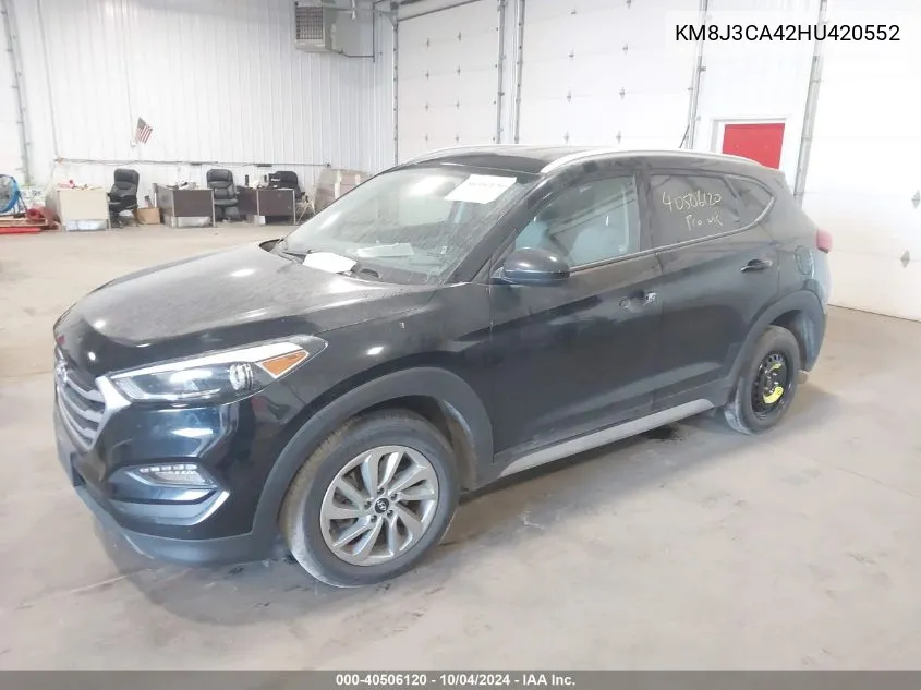 2017 Hyundai Tucson Se VIN: KM8J3CA42HU420552 Lot: 40506120