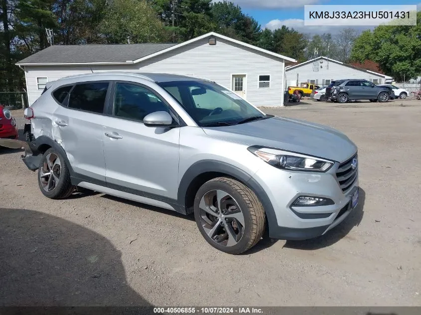 2017 Hyundai Tucson Sport VIN: KM8J33A23HU501431 Lot: 40506855