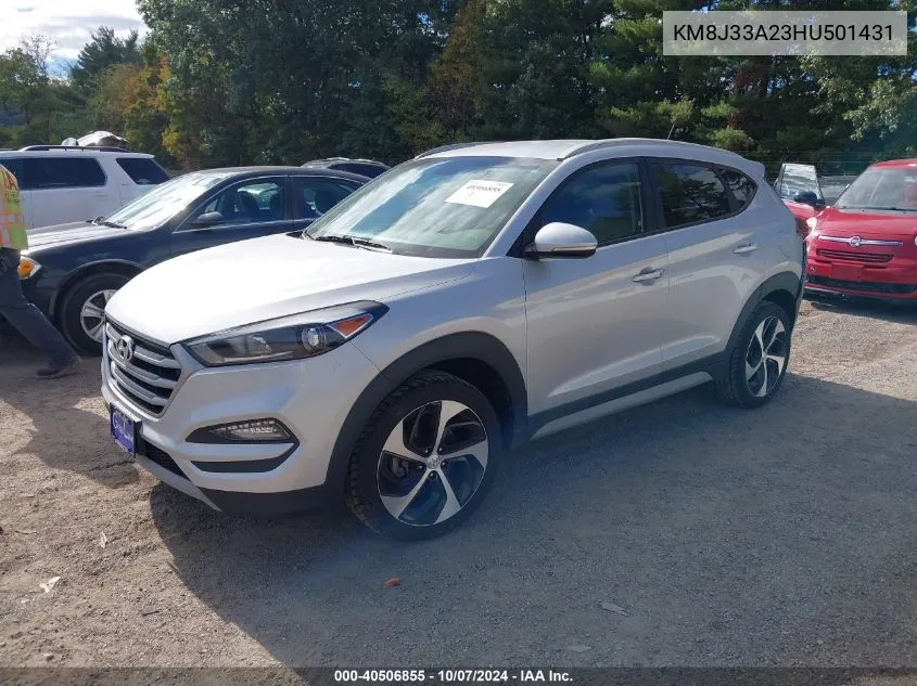 2017 Hyundai Tucson Sport VIN: KM8J33A23HU501431 Lot: 40506855