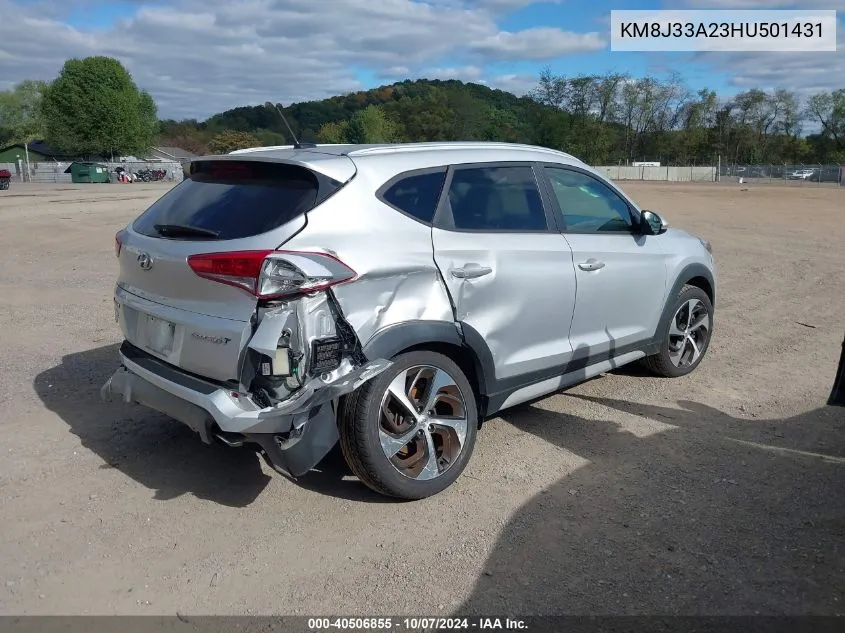 2017 Hyundai Tucson Sport VIN: KM8J33A23HU501431 Lot: 40506855