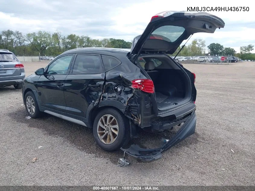 2017 Hyundai Tucson Se VIN: KM8J3CA49HU436750 Lot: 40507667