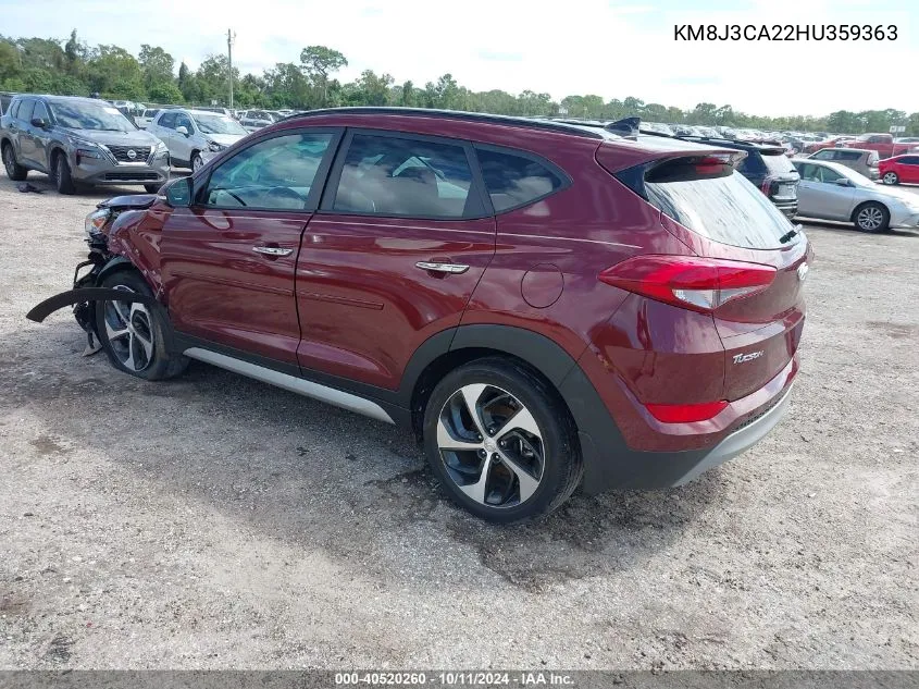 2017 Hyundai Tucson Limited/Sport And Eco/Se VIN: KM8J3CA22HU359363 Lot: 40520260