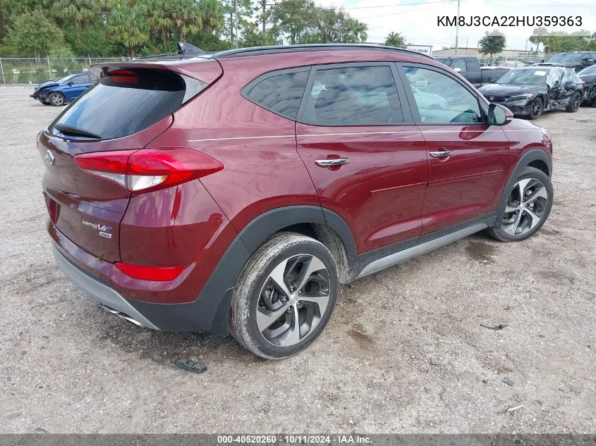 2017 Hyundai Tucson Limited/Sport And Eco/Se VIN: KM8J3CA22HU359363 Lot: 40520260