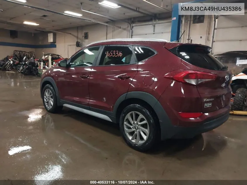 2017 Hyundai Tucson Se VIN: KM8J3CA49HU435386 Lot: 40533116