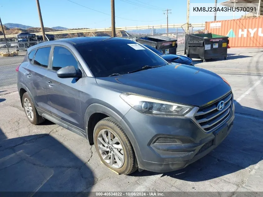 KM8J23A43HU570091 2017 Hyundai Tucson Se