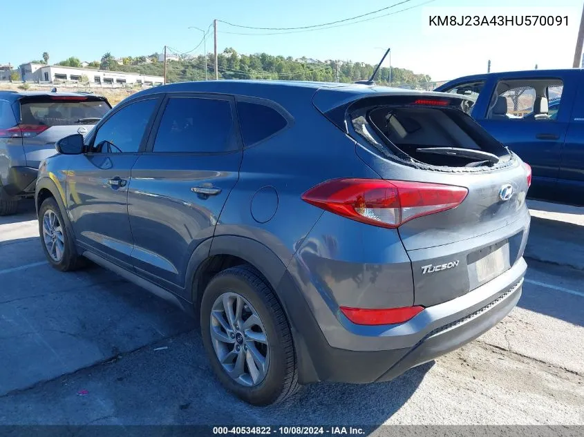 KM8J23A43HU570091 2017 Hyundai Tucson Se