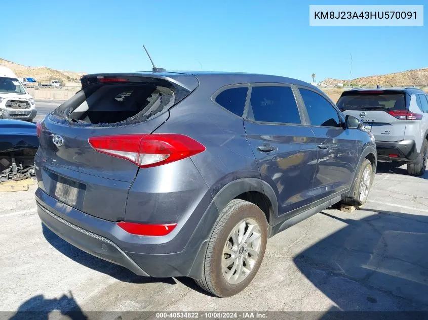 KM8J23A43HU570091 2017 Hyundai Tucson Se