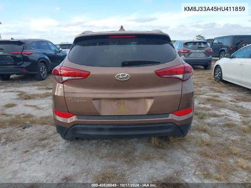 2017 Hyundai Tucson Limited/Sport And Eco/Se VIN: KM8J33A45HU411859 Lot: 40538049