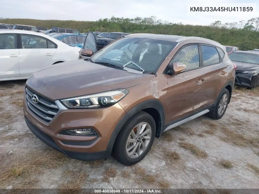 2017 Hyundai Tucson Limited/Sport And Eco/Se VIN: KM8J33A45HU411859 Lot: 40538049