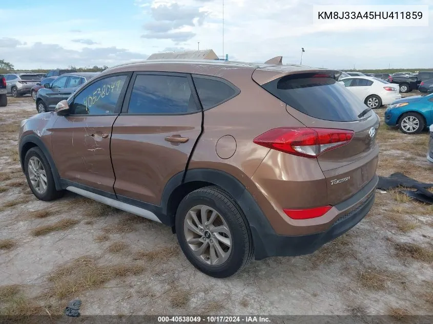 2017 Hyundai Tucson Limited/Sport And Eco/Se VIN: KM8J33A45HU411859 Lot: 40538049