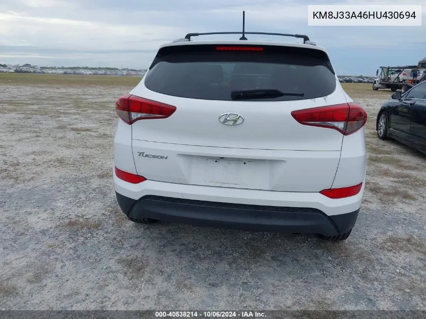 2017 Hyundai Tucson Limited/Sport And Eco/Se VIN: KM8J33A46HU430694 Lot: 40538214