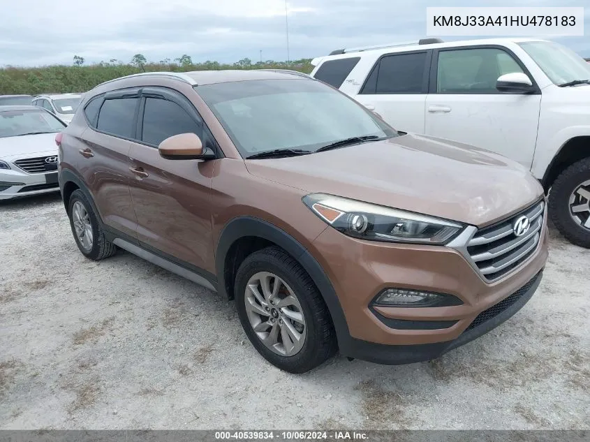 2017 Hyundai Tucson Se VIN: KM8J33A41HU478183 Lot: 40539834