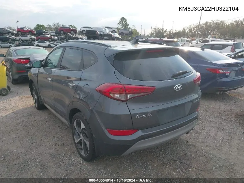 KM8J3CA22HU322104 2017 Hyundai Tucson Limited