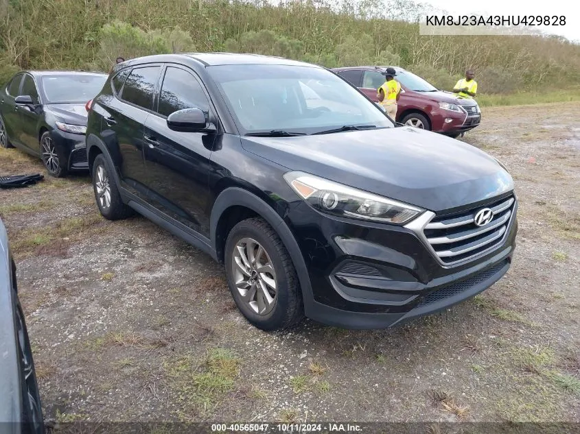 2017 Hyundai Tucson Se VIN: KM8J23A43HU429828 Lot: 40565047