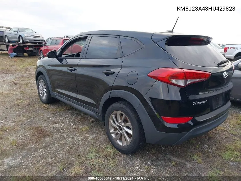 2017 Hyundai Tucson Se VIN: KM8J23A43HU429828 Lot: 40565047