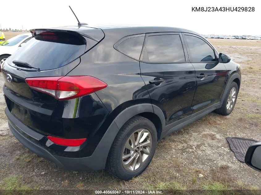 2017 Hyundai Tucson Se VIN: KM8J23A43HU429828 Lot: 40565047