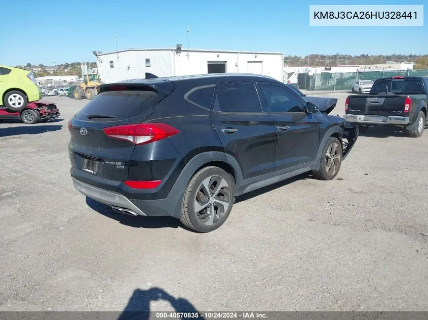 2017 Hyundai Tucson Limited VIN: KM8J3CA26HU328441 Lot: 40570835