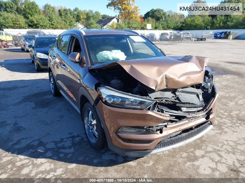 2017 Hyundai Tucson Limited VIN: KM8J3CA24HU431454 Lot: 40571988