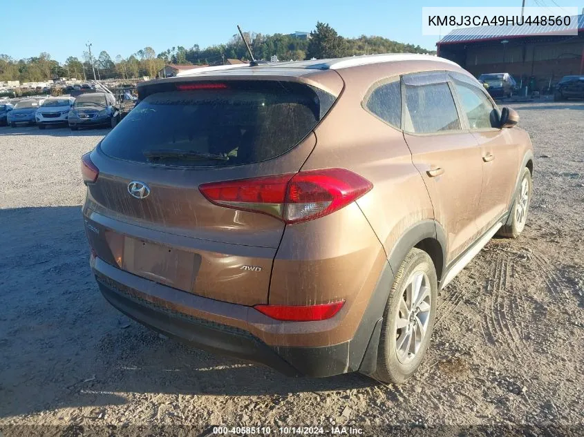 2017 Hyundai Tucson Se VIN: KM8J3CA49HU448560 Lot: 40585110