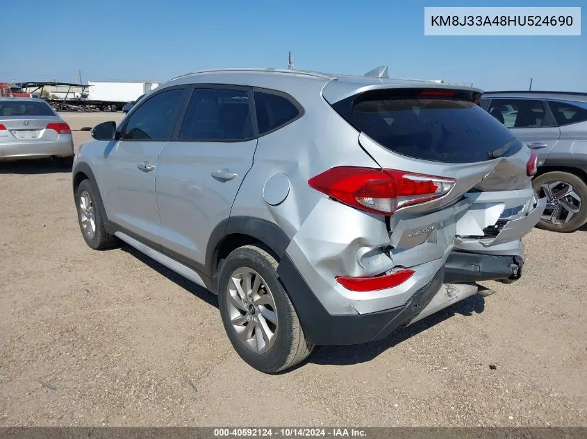 2017 Hyundai Tucson Limited/Sport And Eco/Se VIN: KM8J33A48HU524690 Lot: 40592124