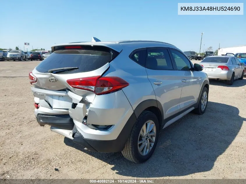 2017 Hyundai Tucson Limited/Sport And Eco/Se VIN: KM8J33A48HU524690 Lot: 40592124