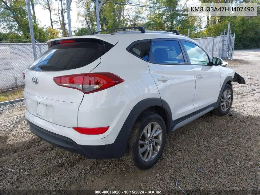 2017 Hyundai Tucson Se VIN: KM8J33A47HU407490 Lot: 40616028